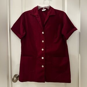 Vintage Peekay Mfg Co Maroon Button-Down Smock Shirt